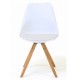 Lot de 4 Chaises Blanches Piétement Chêne KosyForm