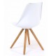 Lot de 4 Chaises Blanches Piétement Chêne KosyForm