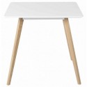 Table Repas Chêne et Laqué Blanc 80x80 Scany KosyForm