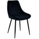 Lot de 4 Chaises Repas Velours Noir avec Piétement Métal Noir Kari KosyForm