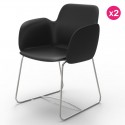 Pack of 2 chairs Vondom Pezzettina black Matt and metal