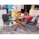 Dining Table Glass and Rectangular Wood 180 Doli KosyForm