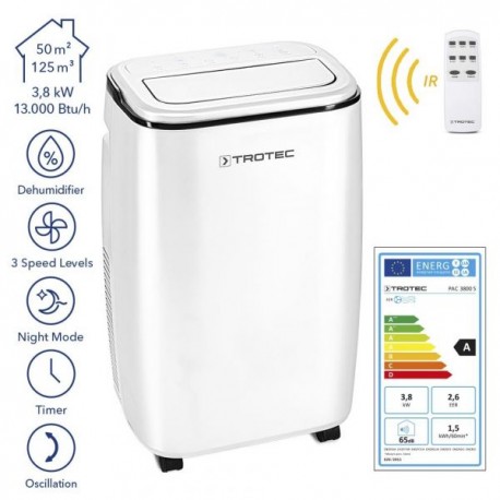 Climatiseur Trotec Mobile PAC 3800 S jusqu'à 125 m3