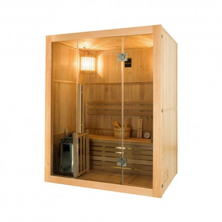 Sauna traditionnel Sense 3 places Pack complet avec Poêle Harvia 3,5 kW + pierres & accessoires