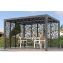 Pérgola Bioclimática Habrita Lamas Giratorias 11 m2 y Pantalla de Privacidad de 2 Caras