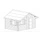 Theora Garden Shelter in Habrita Solid Wood 7.33 m2 with Onduline Roof