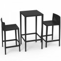 Ajuste de la mesa Spritz y 2 taburetes vondom, altura del asiento 66cm negro