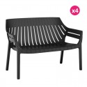 Conjunto de 4 sofás Vondom Spritz preto