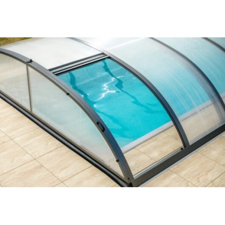 Anthracite Aluminium and Polycarbonate Pool Enclosure 430x854x84 Abrilios