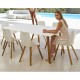 Table Vondom Faz Wood plateau 200x100 Blanc et Pieds Chêne Naturel