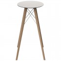 Ronde tafel Vondom Faz Houten Dienblad Witte Toren Zwart en Voeten Naturel Eiken Diameter 120cm H74cm