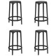 Lot de 4 tabourets hauts Brooklyn Vondom hauteur d'assise 66 noir