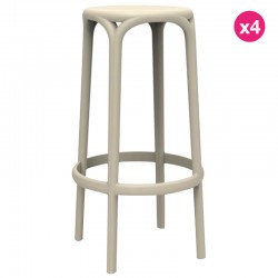 Juego de 4 taburetes de bar Brooklyn Vondom altura del asiento 76 sin blanquear