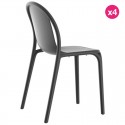 Set of 4 chairs Vondom Brooklyn black