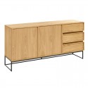 Sideboard Holz 160x78 aus Sperrholz Eiche und schwarzem Stahl KosyForm