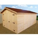 Garage en bois massif Habrita 15,60m2 en panneau de 16mm