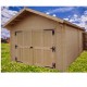 Garage en bois massif Habrita 24,23m2 en madriers de 60mm