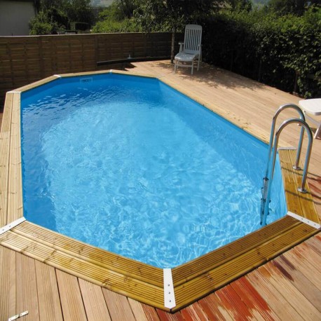 Piscina Madera Ubbink Azura 400x750 H130 Liner Azul