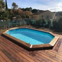 Pool Wood Ubbink Océa 355x550 H120cm Liner Blue