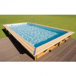 Pool Holz Ubbink Linea 350x650 H140cm Innenfutter grau