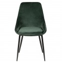 Set of 2 Green Velvet Dining Chairs with Black Metal Base Kari KosyForm