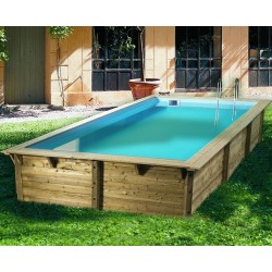 Piscina Madera Sunwater 550x300 H140cm Blue Liner Ubbink