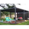 Bioklimatische Pergola Habrita 21,5 m2 mit Vorhangseite 3,6