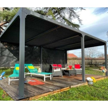 Bioclimatic pergola Habrita 21.52 m2 with 2 curtains side 5.98