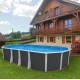 Above ground pool TOI Ibiza Compact oval 730x366x132 with complete anthracite kit