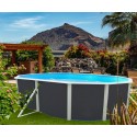 Above ground pool TOI Mallorca oval 550x366xH120 with complete kit Anthracite