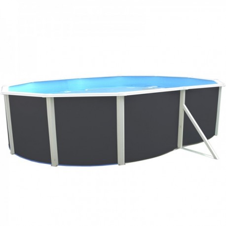 Oberirdischer Pool TOI Prestigio oval 550x366x120 Anthrazit