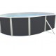 Above ground pool TOI Magnum oval 730x366x132 Anthracite with safety ladder