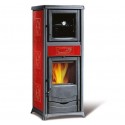 Houtkachel met Nordica Extraflame Rossella oven plus 9.1kW Liberty bordeaux