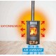 Runder Holzofen Wärmetauscher NovaStove Orso 8kW 3 Seiten Verglast mit Stütze