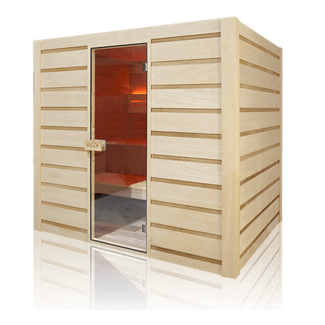 Holl's Eccolo Sauna de 6 plazas Pack completo estufa de 4,5kW y piedras incluidas