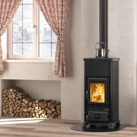 La Nordica Emiliana Stahl 6,5kW Kaminofen anthrazit schwarz