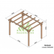 Vrijstaande houten pergola Linares 400x300cm 12m2