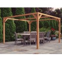 Pergola autoportée en bois brut Tarragona 250x250cm 6.25m2