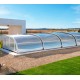 Mid-height pool enclosure Telescopic shelter Malta 10.45x6m ready to install