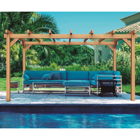 Freistehende Pergola aus Massivholz Valencia 500x300cm 15m2