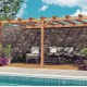 Aangebouwde pergola in ruw hout Palma 5x3m 15m2