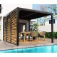 Bioclimatic pergola Habrita aluminum 10,80 m2 suction cups imitation wood side 3.6m