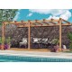 Lean-to pergola in raw wood Palma 5x3m 15m2