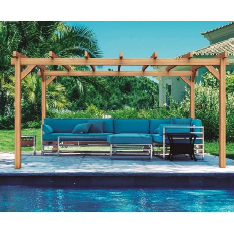 Valencia 4x4m 16m2 freistehende Pergola aus Massivholz