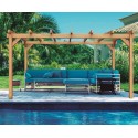 Pérgola autoportante de madera maciza Valencia 4x4m 16m2