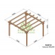 Pergola autoportée en bois massif Valencia 4x4m 16m2