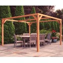 Tarragona 4x4m 16m2 freistehende Pergola aus rohem Holz