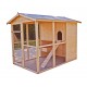 Large size wooden garden chicken coop 6-10 Habrita hens 3.90m2 two-body