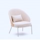 Fauteuil en Chenille Beige et piètements métal beige Amy VeryForma