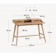 Table de Bureau bois de mindi et rotin 110x60 Ula VeryForma